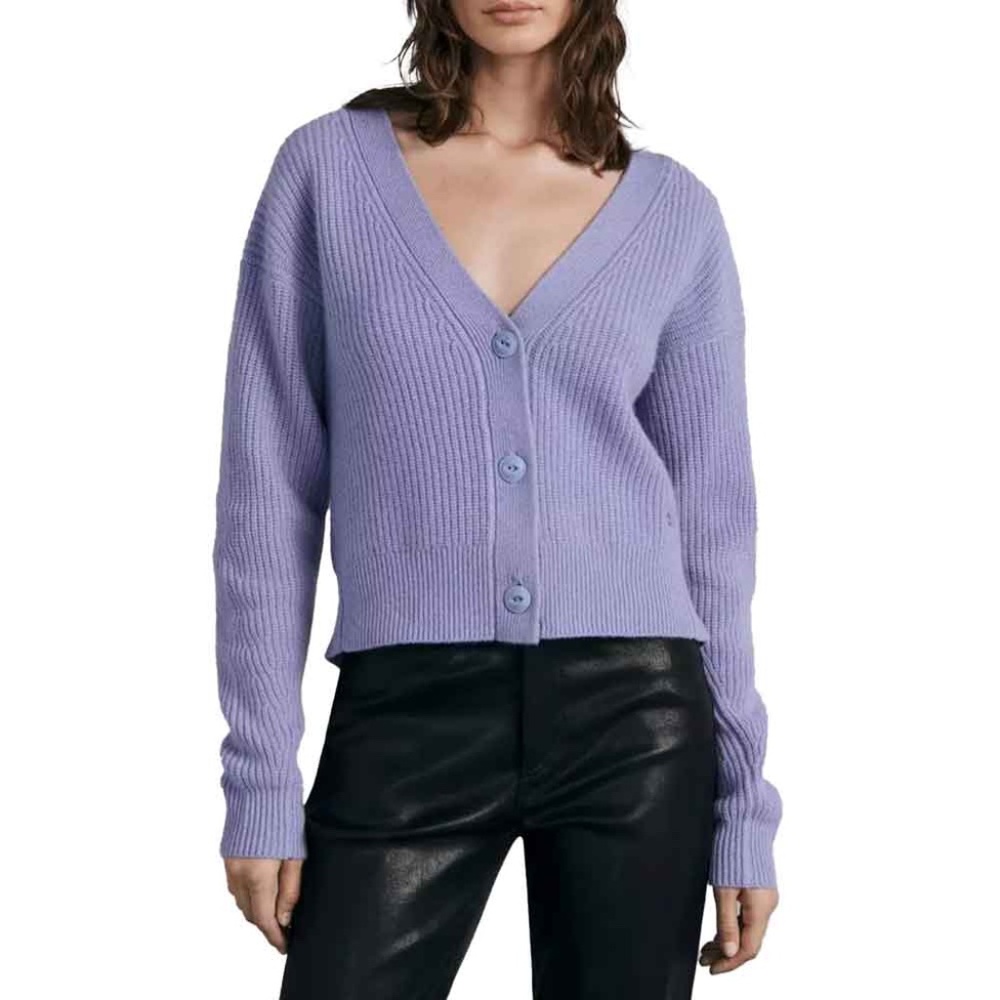 Rag & Bone Pierce Cashmere Purple Cropped Sweater